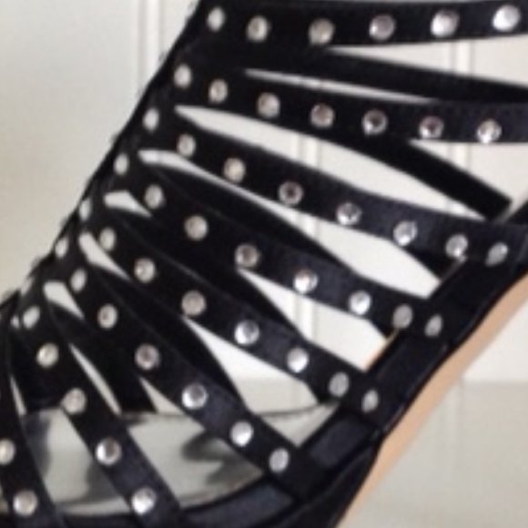 BLACK SEXY 4 1/2" HEEL WITH RHINESTONES - Picture 7 of 7